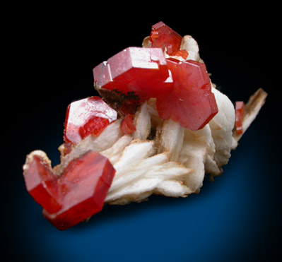 Vanadinite on Barite from Mibladen, Haute Moulouya Basin, Zeida-Aouli-Mibladen belt, Midelt Province, Morocco