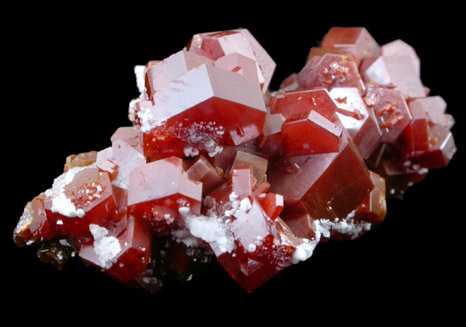 Vanadinite on Barite from Mibladen, Haute Moulouya Basin, Zeida-Aouli-Mibladen belt, Midelt Province, Morocco