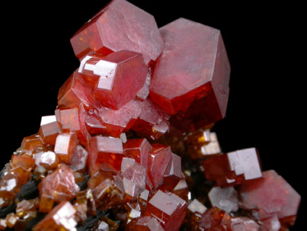 Vanadinite on Barite from Mibladen, Haute Moulouya Basin, Zeida-Aouli-Mibladen belt, Midelt Province, Morocco