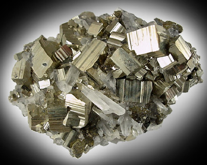 Quartz on Pyrite from Huaron, Peru