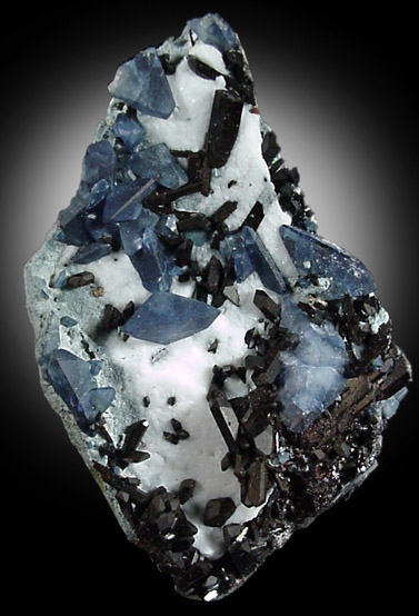 Benitoite and Natrolite from Benitoite locality, San Benito County, California (Type Locality for Benitoite)