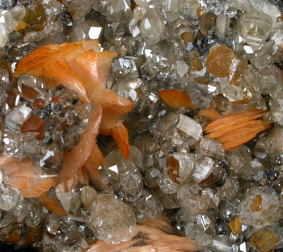 Cerussite on Barite from Mibladen, Haute Moulouya Basin, Zeida-Aouli-Mibladen belt, Midelt Province, Morocco