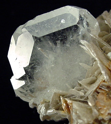 Beryl var. Aquamarine on Muscovite from Pingwu, Sichuan Province, China