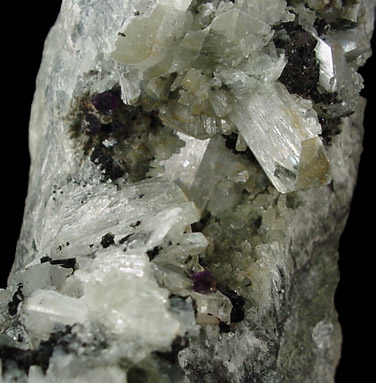 Pectolite and Fluorite from Mont Saint-Hilaire, Québec, Canada