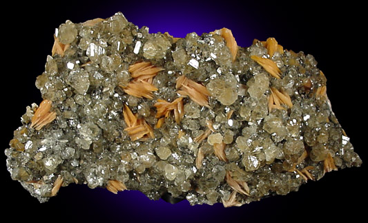 Cerussite on Barite from Mibladen, Morocco