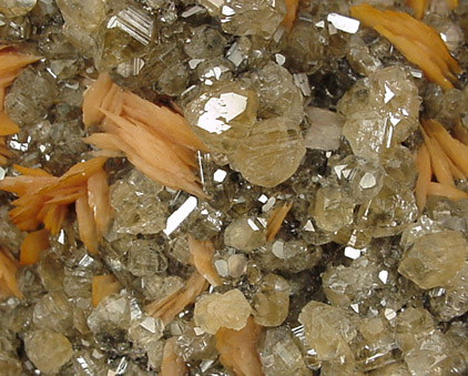 Cerussite on Barite from Mibladen, Morocco