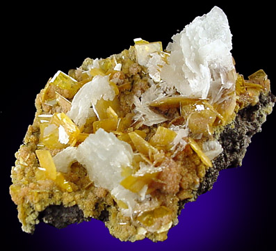 Wulfenite, Mimetite, Barite from San Francisco Mine, Sonora, Mexico