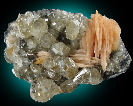 Cerussite on Barite from Mibladen, Morocco