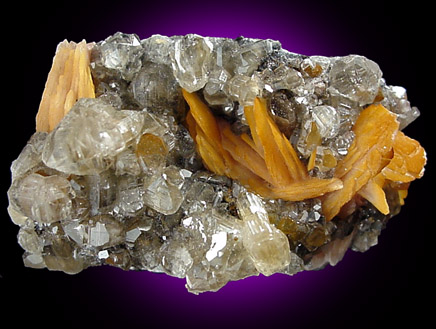 Cerussite on Barite from Mibladen, Morocco