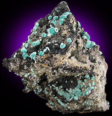 Rosasite on Smithsonite from Silver Hill Mine, Pima County, Arizona