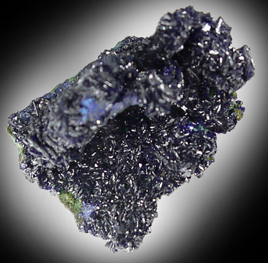 Azurite on Chrysocolla from El Cobre Mine, Zacatecas, Mexico