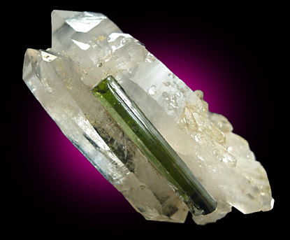 Elbaite Tourmaline on Quartz from Minas Gerais, Brazil