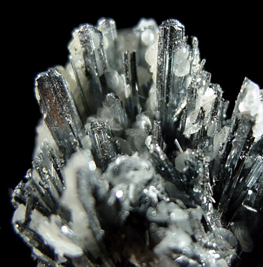 Stibnite with Calcite from Herja Mine (Kisbanya), Baia Mare, Maramures, Romania