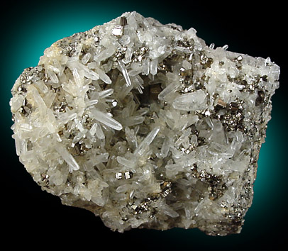 Pyrite and Quartz from Huaron, Peru