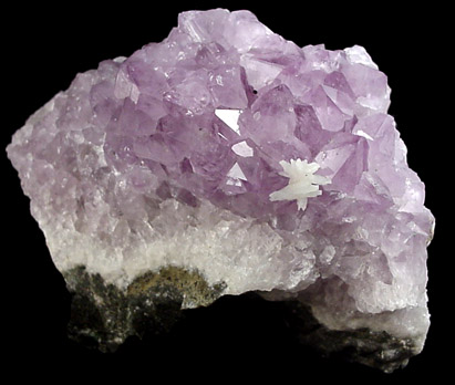 Quartz var. Amethyst with Albite from Prospect Park Quarry, Prospect Park, Passaic County, New Jersey