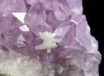 Quartz var. Amethyst with Albite from Prospect Park Quarry, Prospect Park, Passaic County, New Jersey