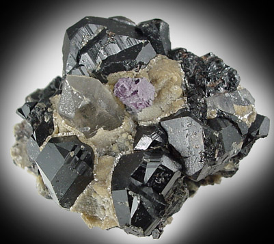 Cassiterite, Fluorite, Quartz, Gilbertite from Ehrenfriedersdorf, Erzgebirge, Germany