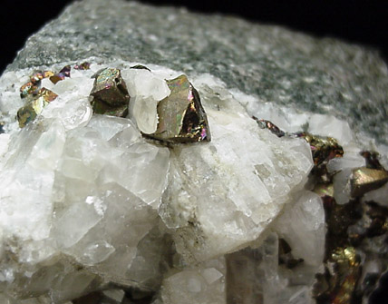 Chalcopyrite and Calcite from Laurel Hill (Snake Hill) Quarry, Secaucus, Hudson County, New Jersey