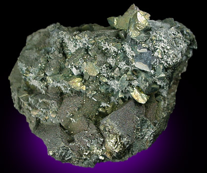 Chalcopyrite, Fluorite, Quartz on Tetrahedrite from Sweet Home Mine, Alma, Colorado