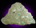 Brochantite on Quartz from Mex-Tex Mine, Hansonburg District, 8.5 km south of Bingham, Socorro County, New Mexico