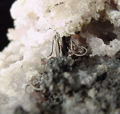 Silver on Amethystine Quartz from Bulldog Mine, Creede, Mineral County, Colorado