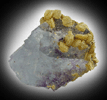 Wulfenite on Fluorite from Hansonburg District, 8.5 km south of Bingham, Socorro County, New Mexico