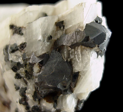 Magnetite on Calcite from Bradley Iron Mine, Bear Mountain, Orange County, New York