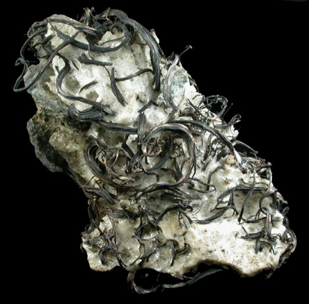 Silver in Calcite from Glen Lake Mine, Cobalt District, Ontario, Canada