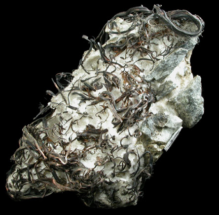 Silver in Calcite from Glen Lake Mine, Cobalt District, Ontario, Canada