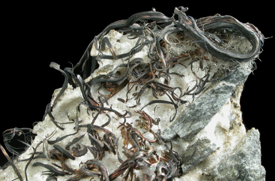 Silver in Calcite from Glen Lake Mine, Cobalt District, Ontario, Canada