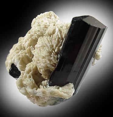 Schorl Tourmaline on Albite from Haramosh, Gilgit-Baltistan, Pakistan