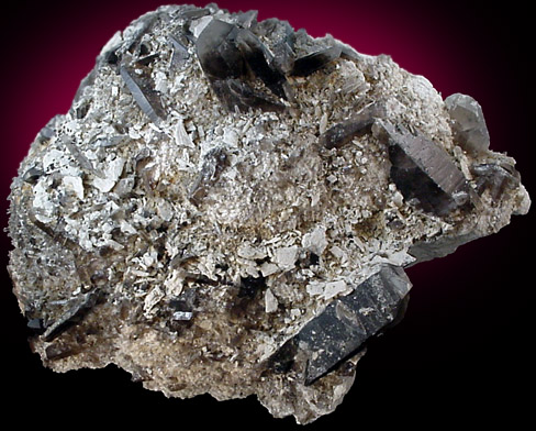 Quartz var. Smoky Quartz on Albite from North Moat Mountain, Bartlett, New Hampshire