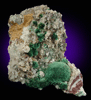 Malachite on Calcite from Tsumeb Mine, Otavi-Bergland District, Oshikoto, Namibia