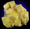 Sulfur on Aragonite from Agrigento District (Girgenti), Sicily, Italy