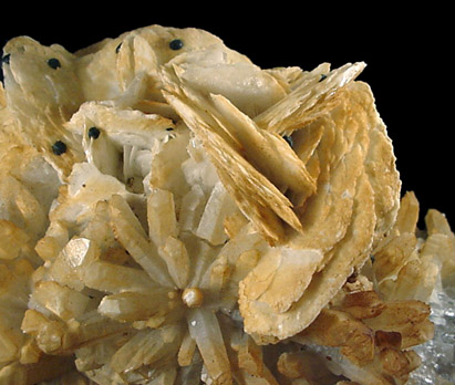 Barite on Quartz with Sphalerite from Silver King Mine, Park City, Utah