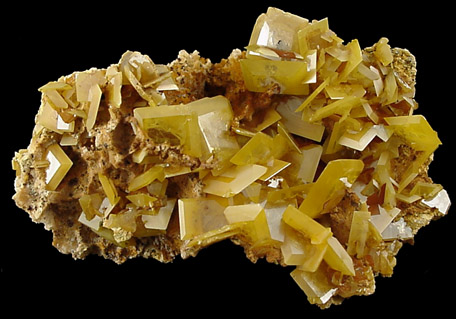 Wulfenite on Dolomite from Ourd Mekta Mine, Touissit, Oujda, Morocco