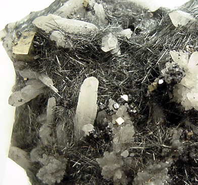 Jamesonite, Pyrite, Quartz from Mina Noche Buena, Mazapil, Zacatecas, Mexico