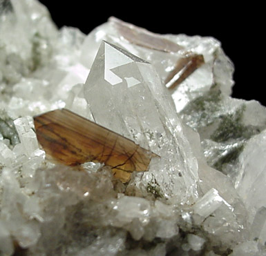 Brookite on Quartz from Intchi/Reuss Tobel near Goschenen, Kanton Uri, Switzerland