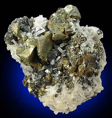 Chalcopyrite on Quartz from Bandora Mine, Silverton, San Juan County, Colorado