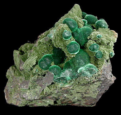 Malachite and Mottramite from Tsumeb Mine, Otavi-Bergland District, Oshikoto, Namibia