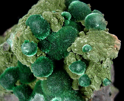 Malachite and Mottramite from Tsumeb Mine, Otavi-Bergland District, Oshikoto, Namibia