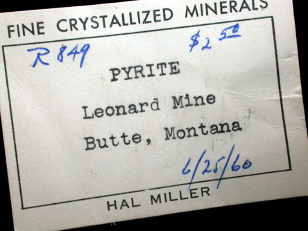 Pyrite from Leonard Mine, Butte Mining District, Summit Valley, Silver Bow County, Montana