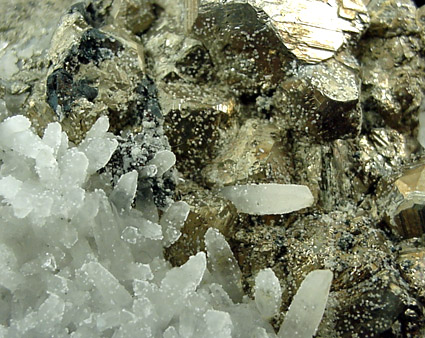 Pyrite with Quartz from East Colusa Mine, Butte Mining District, Summit Valley, Silver Bow County, Montana