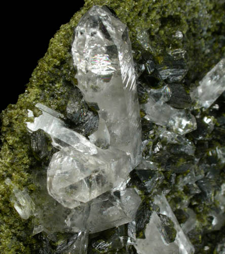 Epidote and Quartz from Calumet Mine, 12 km NNE of Salida, Chaffee County, Colorado