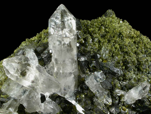 Epidote and Quartz from Calumet Mine, 12 km NNE of Salida, Chaffee County, Colorado