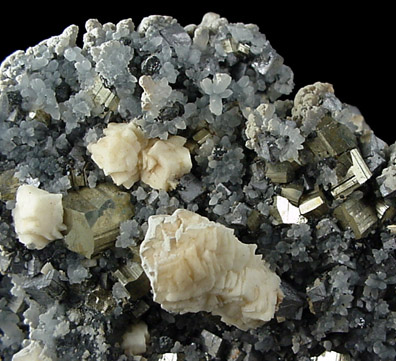 Pyrite, Galena, Quartz, Sphalerite from Black Cloud Mine, Leadville, Lake County, Colorado