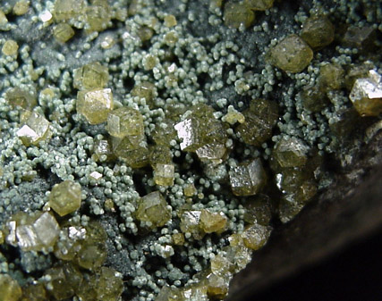 Andradite var. Demantoid Garnet from Yellow Cat Mine, New Idria District, San Benito County, California