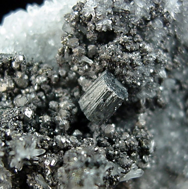 Bournonite on Quartz from Shaft #5, Baia Sprie, Romania