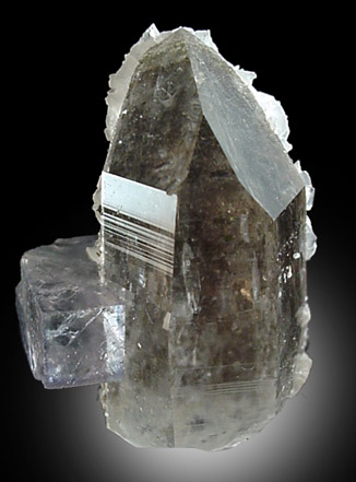 Fluorite on Quartz from Lushi Mine, Hunan, China