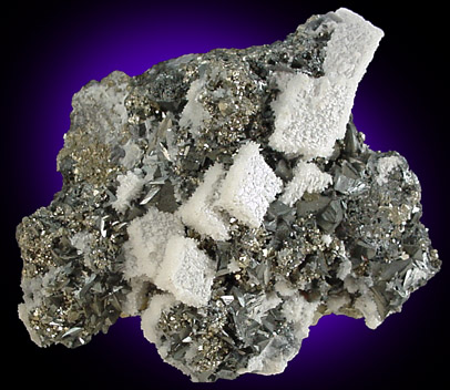 Tetrahedrite, Pyrite, Quartz, Calcite from Casapalca, Junin Province, Peru